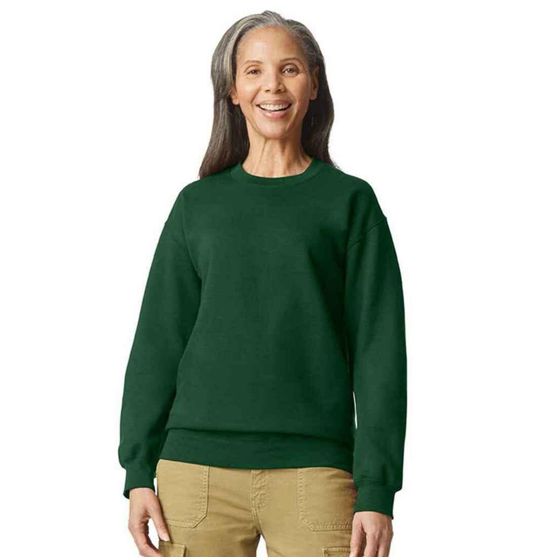 GILDAN Unisex Adult Softstyle Fleece Midweight Sweatshirt (Forest Green)