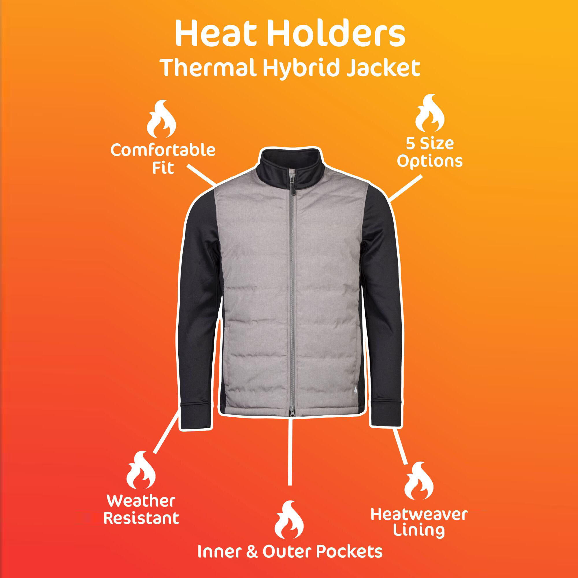 Veste Heat Holders homme résistante à l'eau doublée HeatWeaver® 6/6