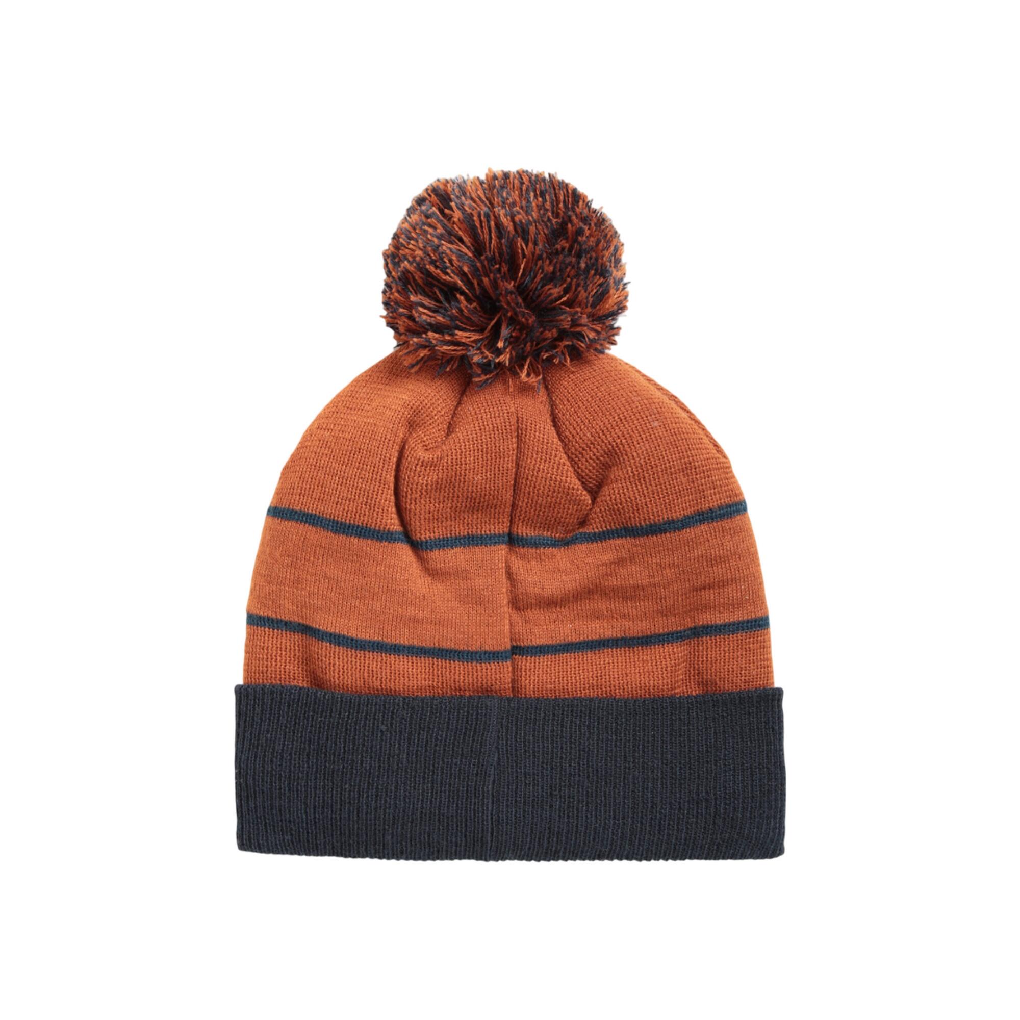 Briggs Pom Pom Recycled Skiing Beanie (Dark Brown) 2/3