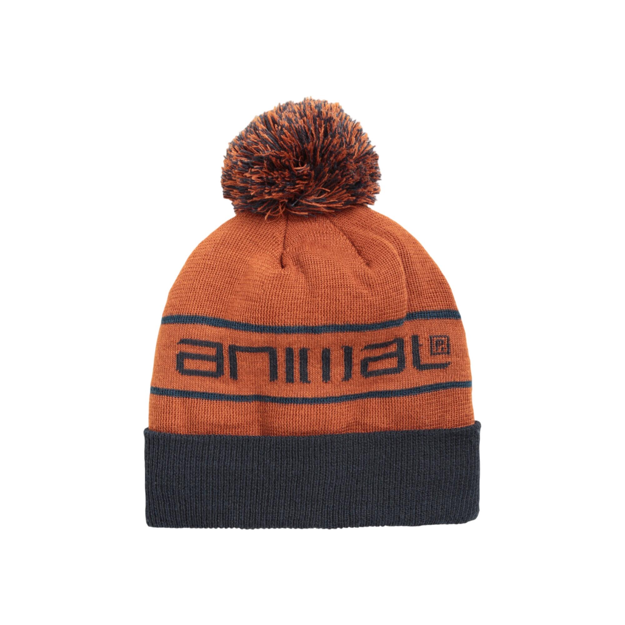 ANIMAL Briggs Pom Pom Recycled Skiing Beanie (Dark Brown)
