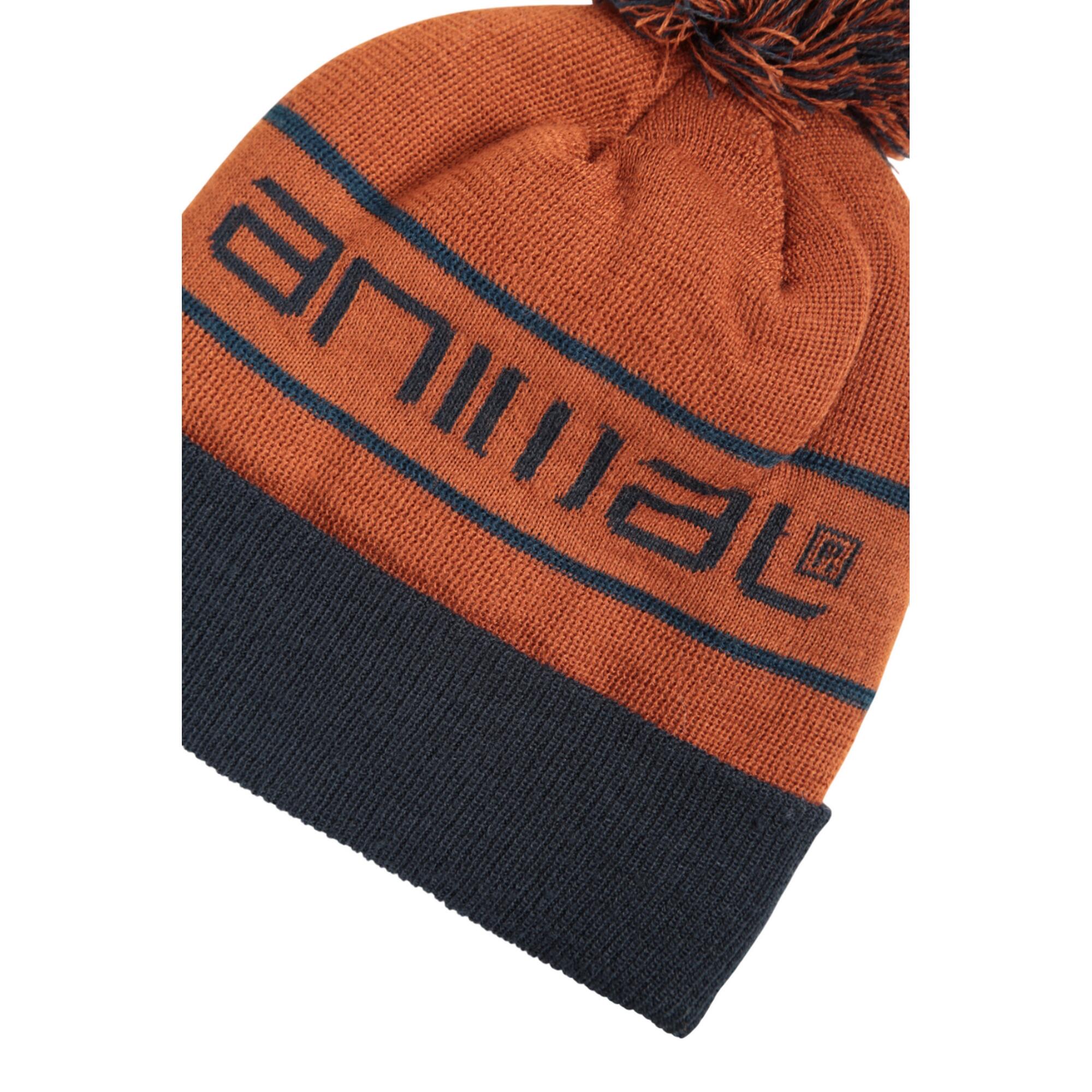 Briggs Pom Pom Recycled Skiing Beanie (Dark Brown) 3/3