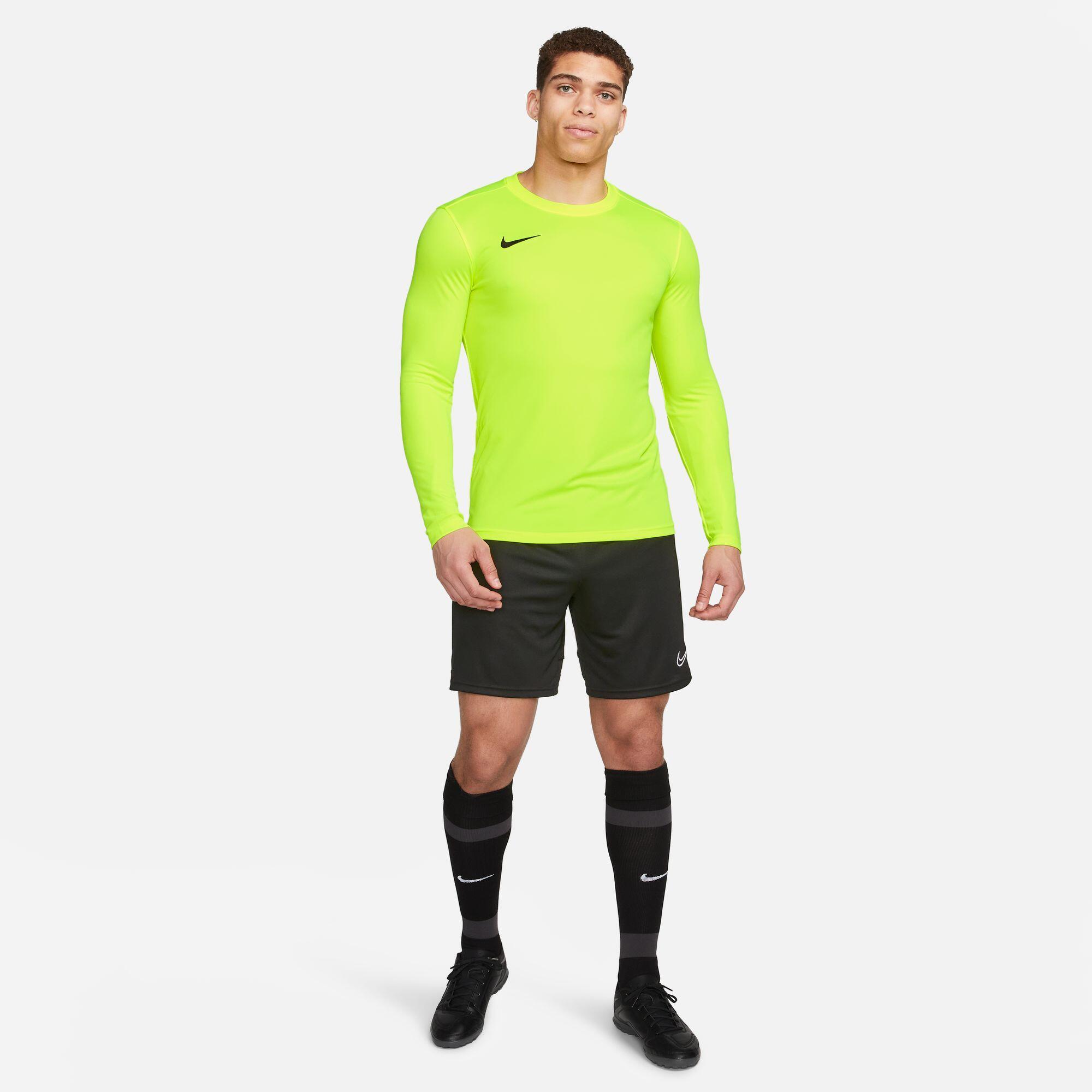 Maglie maniche lunghe da calcio  uomo nike verde fluorescente 3/4