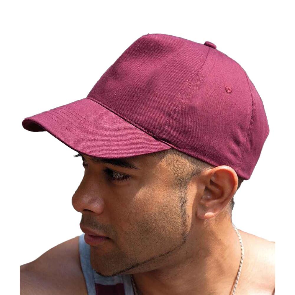 Boston 5 Panel Baseball Cap (Burgundy) 2/3