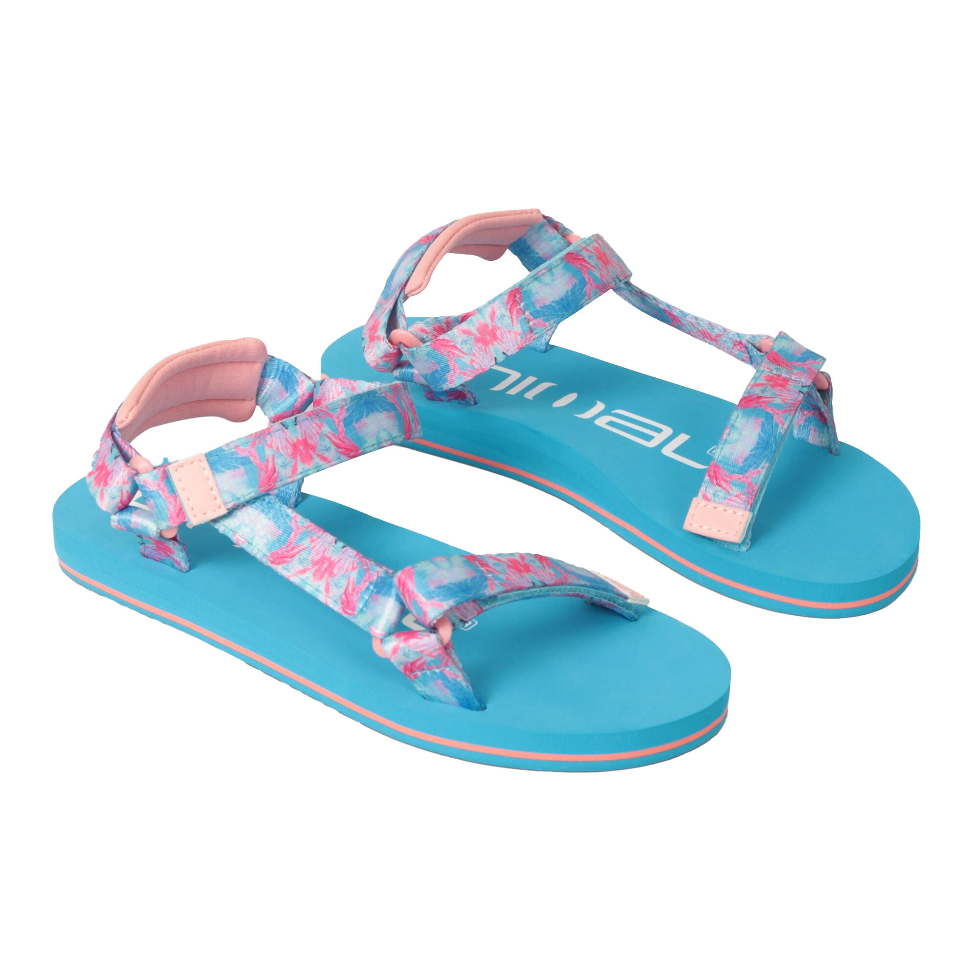 ANIMAL Childrens/Kids Drift Floral Recycled Sandals (Blue)