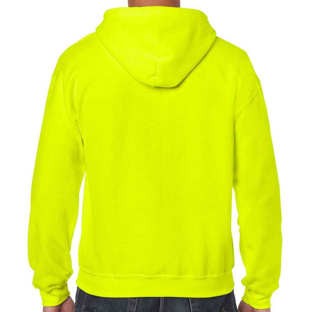 Felpa Con Cappuccio E Zip Intera Uomo Gildan Verde Sicurezza 2/3