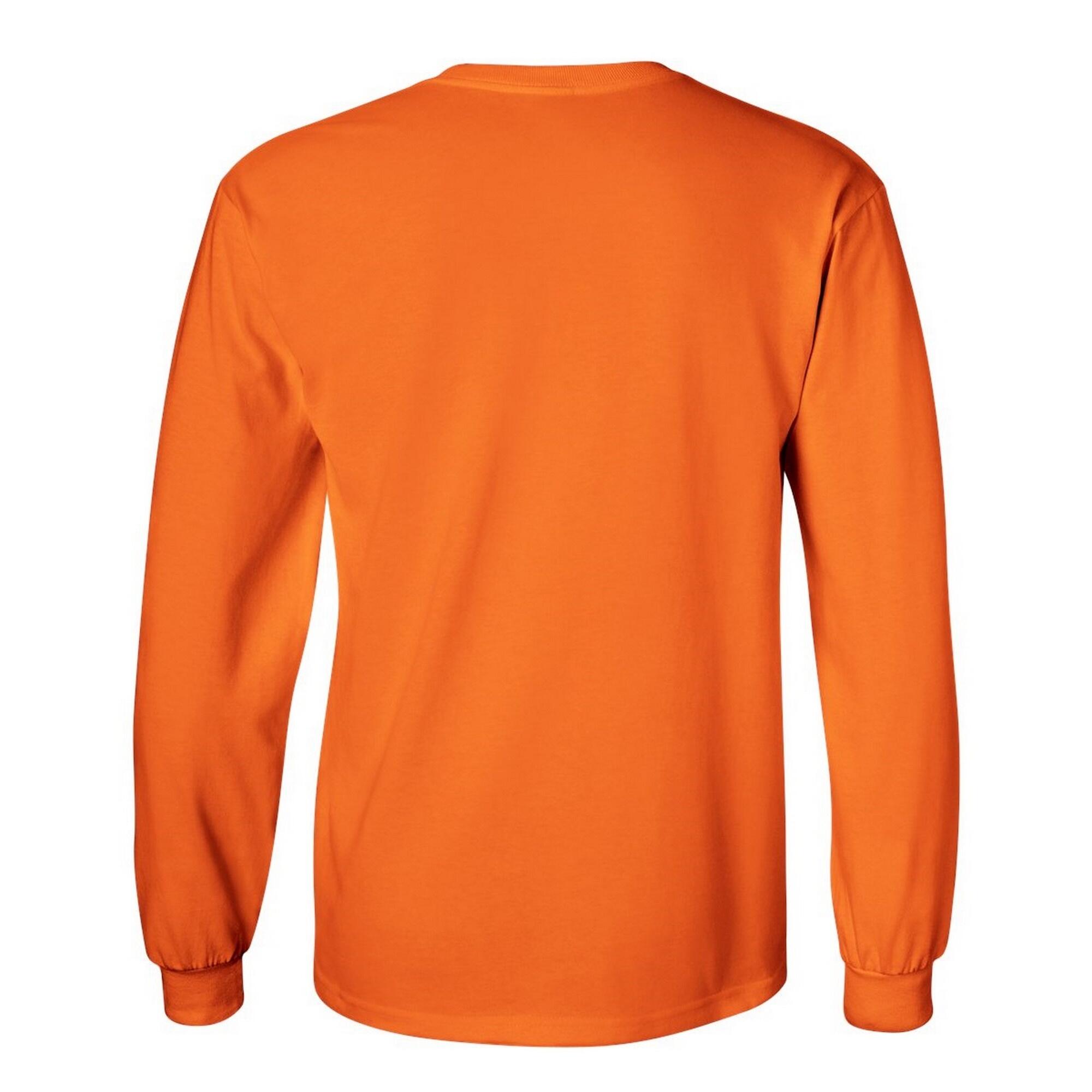 Tshirt Uni À Manches Longues Pour Homme (Orange Fluo) 2/2