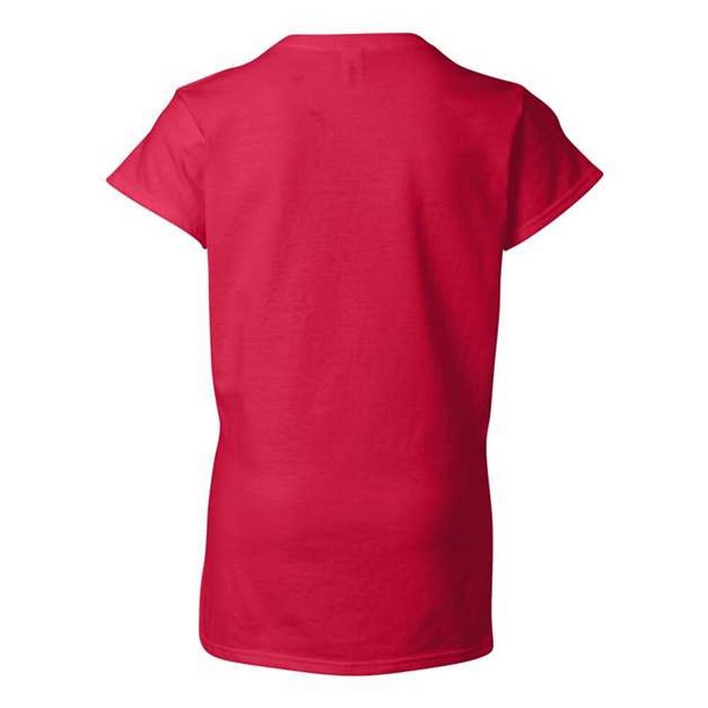 Maglietta Scollo A V Donna Gildan Rosso Ciliegio 2/3