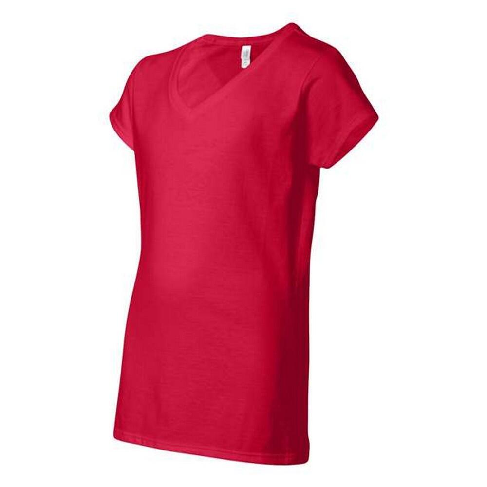 Maglietta Scollo A V Donna Gildan Rosso Ciliegio 3/3