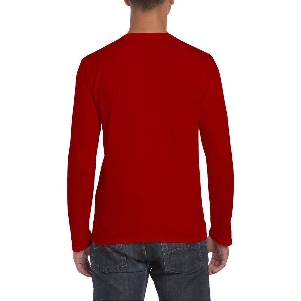 Maglietta A Manica Lunga 100% Cotone Uomo Gildan Softstyle Rosso 4/5