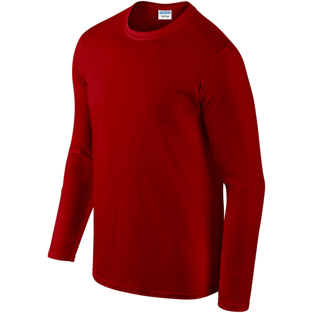 Maglietta A Manica Lunga 100% Cotone Uomo Gildan Softstyle Rosso 5/5