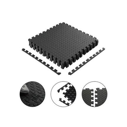Tapis puzzle Fitness - Tapis de sol - 4 pièces - 120 x 120 cm - Noir