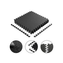 Tapis puzzle Fitness - Tapis de sol - 4 pièces - 120 x 120 cm - Noir