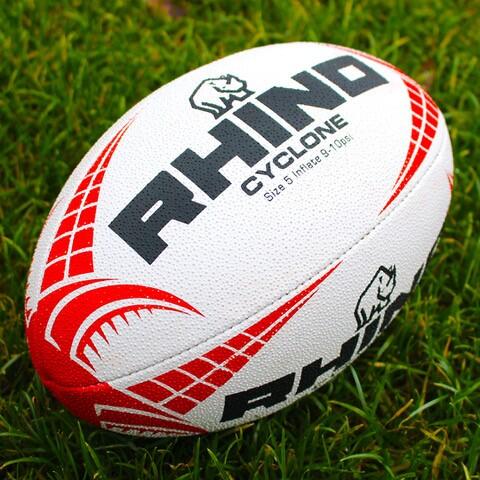 Cyclone XV Rugby Training Ball White/Red 3 2/4