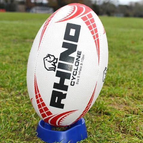 Cyclone XV Rugby Training Ball White/Red 3 4/4