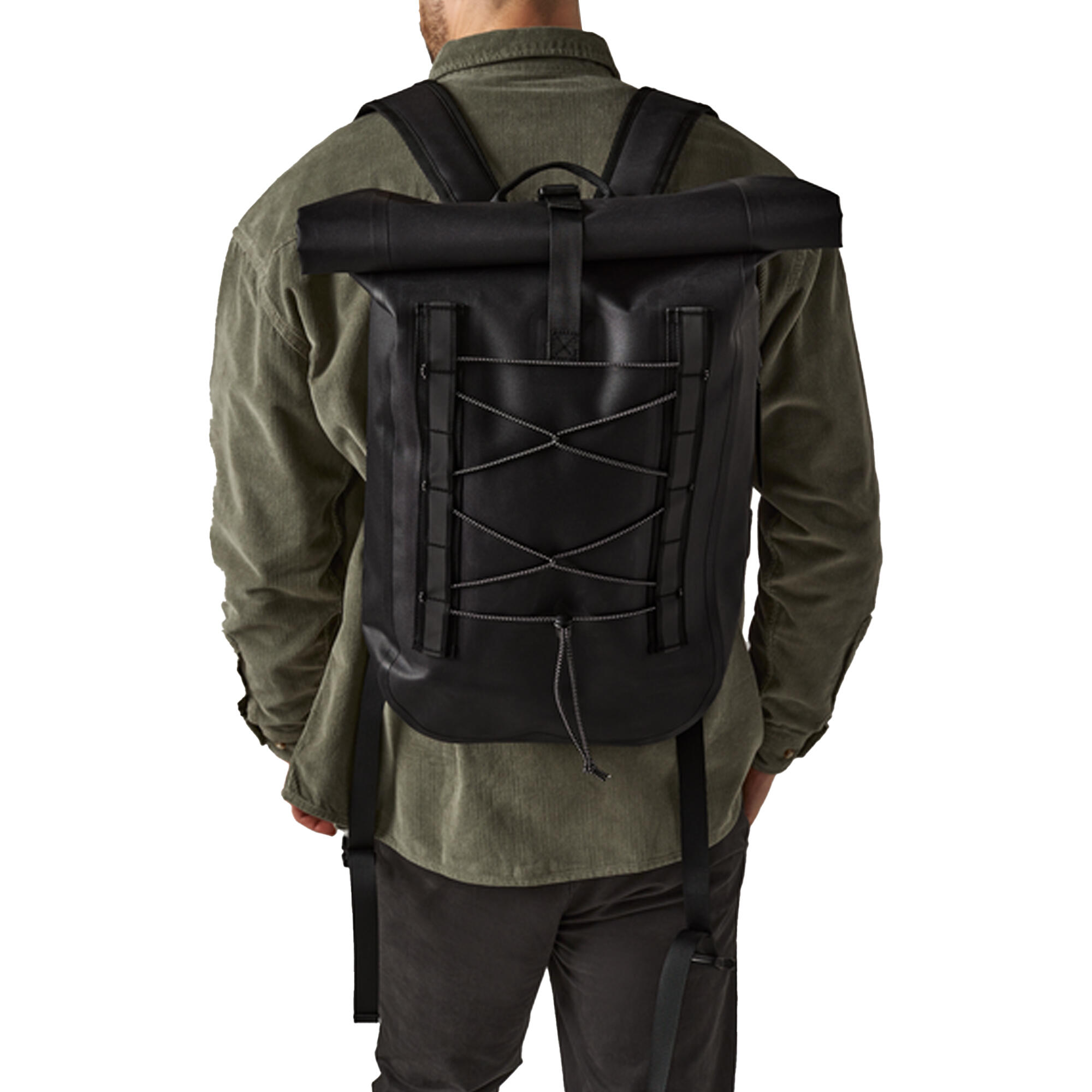 Roll Top Waterproof Bike Bag (Black) 2/2
