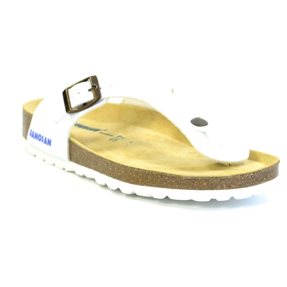 Sanosan Geneve Women's Fuchsia Patent Thong Sandals - Size 8, Cork/Latex Footbed