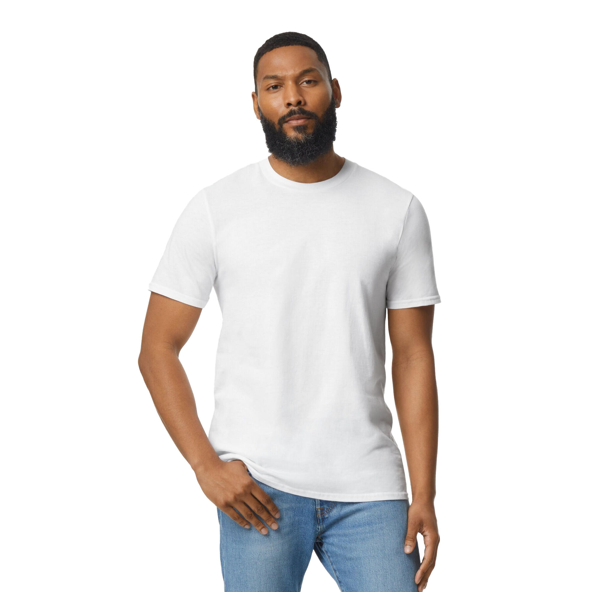 GILDAN Unisex Adult Softstyle Plain Enzyme Washed TShirt (White)