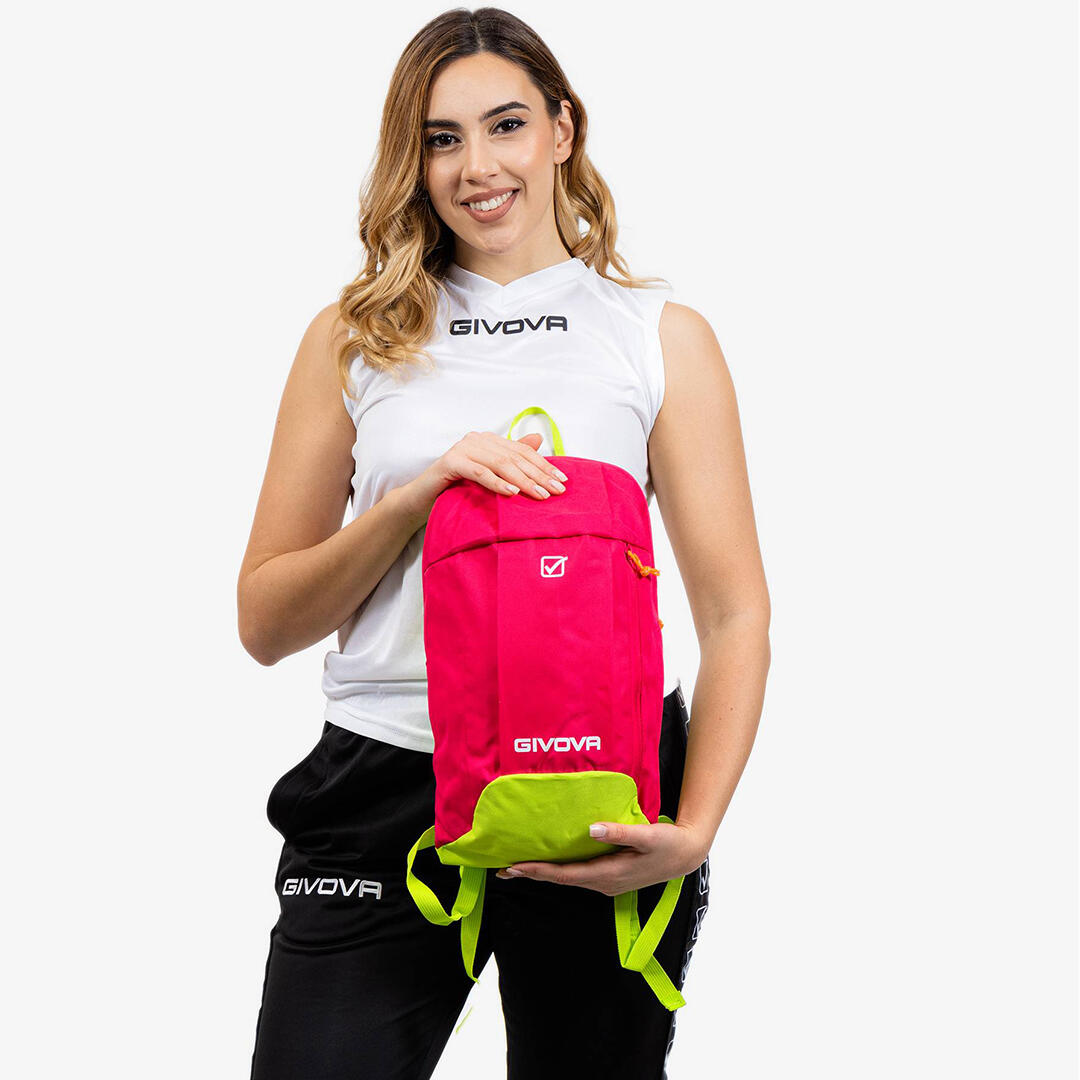 Givova Zainino Capo Rucksack - Fuxia/Geel Fluo, sportlich und geräumig 4/5