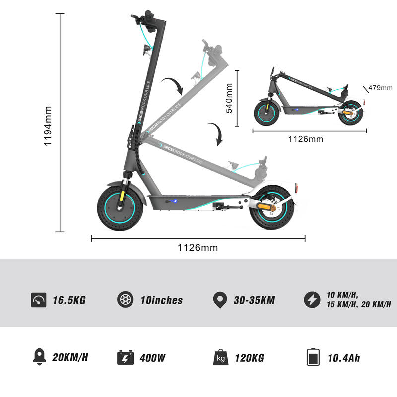 Hulajnoga elektryczna dla dorosłych RCB-EV10KPRO-10.4AH