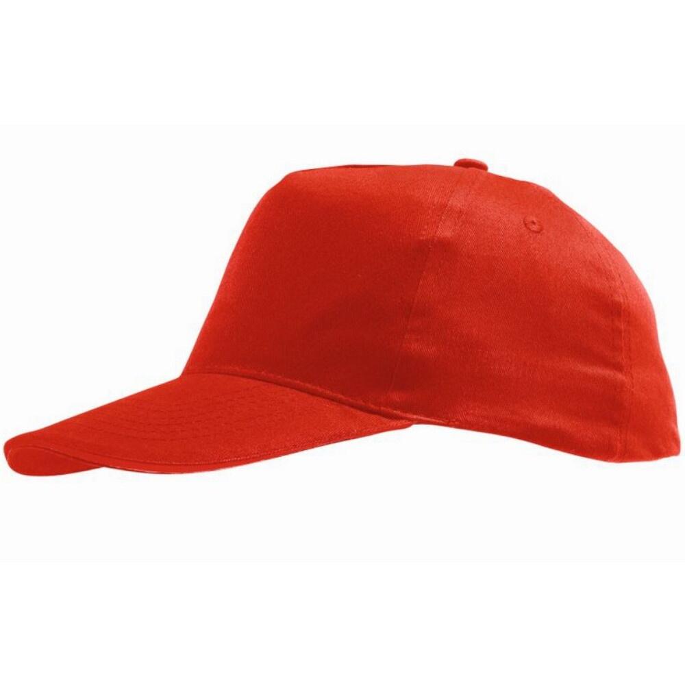 Unisex Sunny 5 Panel Baseball Cap (Red) 3/5