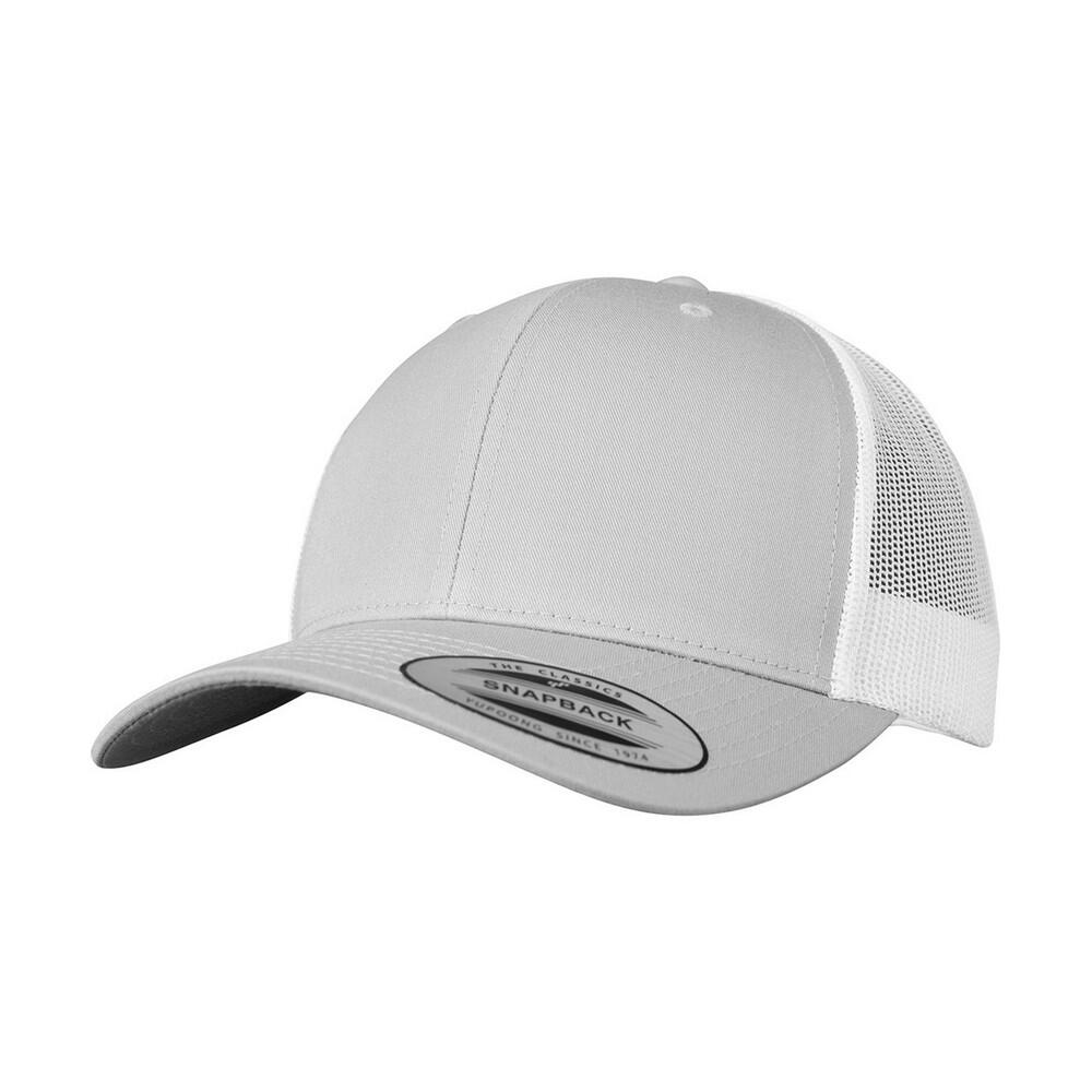 FLEXFIT Unisex Adult Retro Two Tone Trucker Cap (Silver/White)