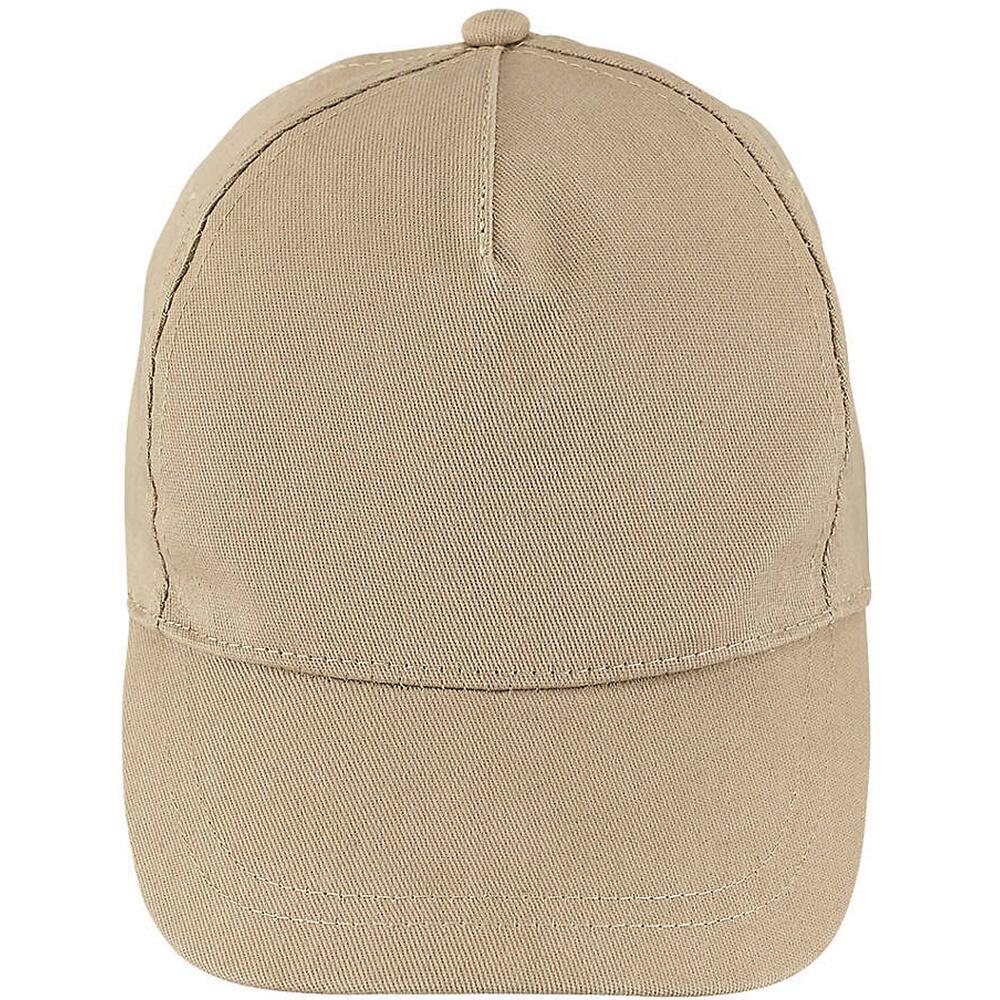 Unisex Buzz 5 Panel Baseball Cap (Sand) 2/4