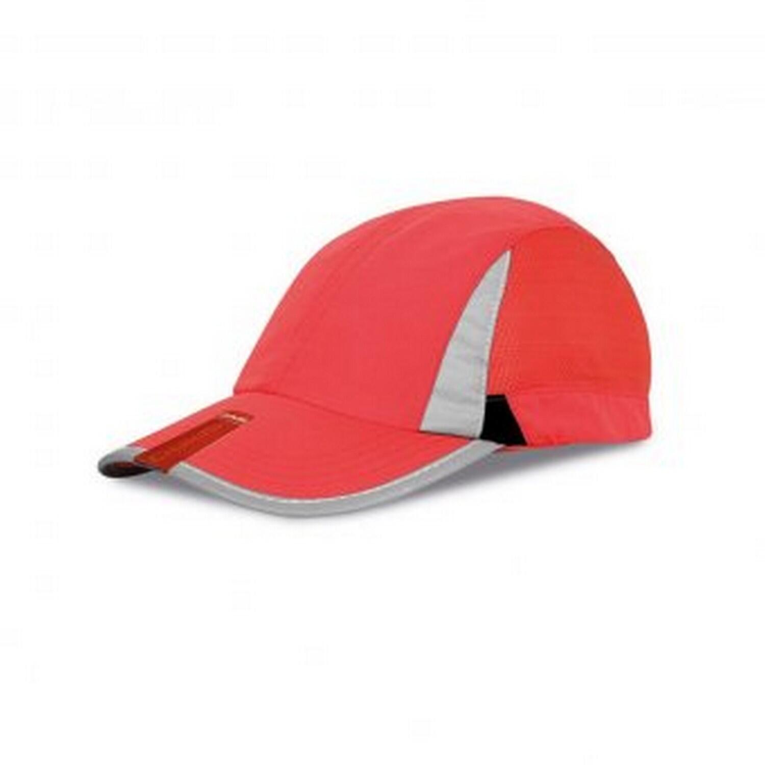 SPIRO Unisex 2 Panel Sport Baseball Cap (Red/Black)