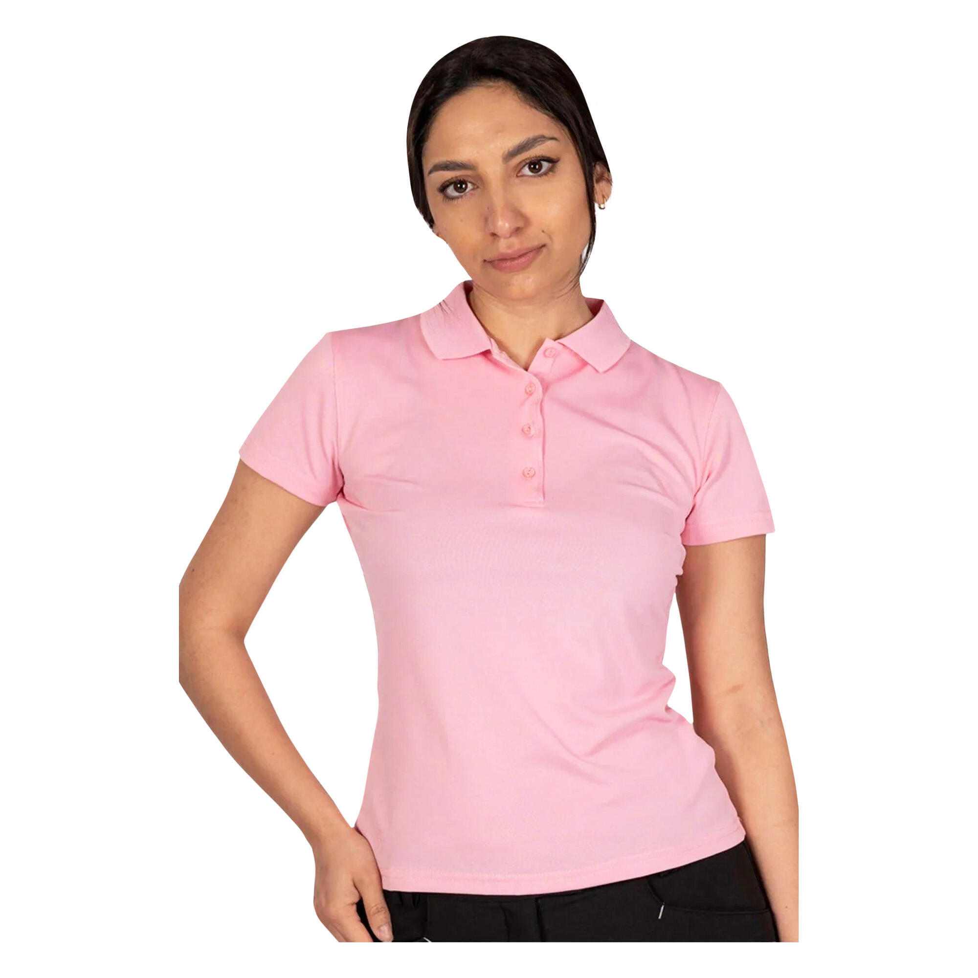"Classic" Poloshirt für Emblem Damen Bonbonrosa 3/4