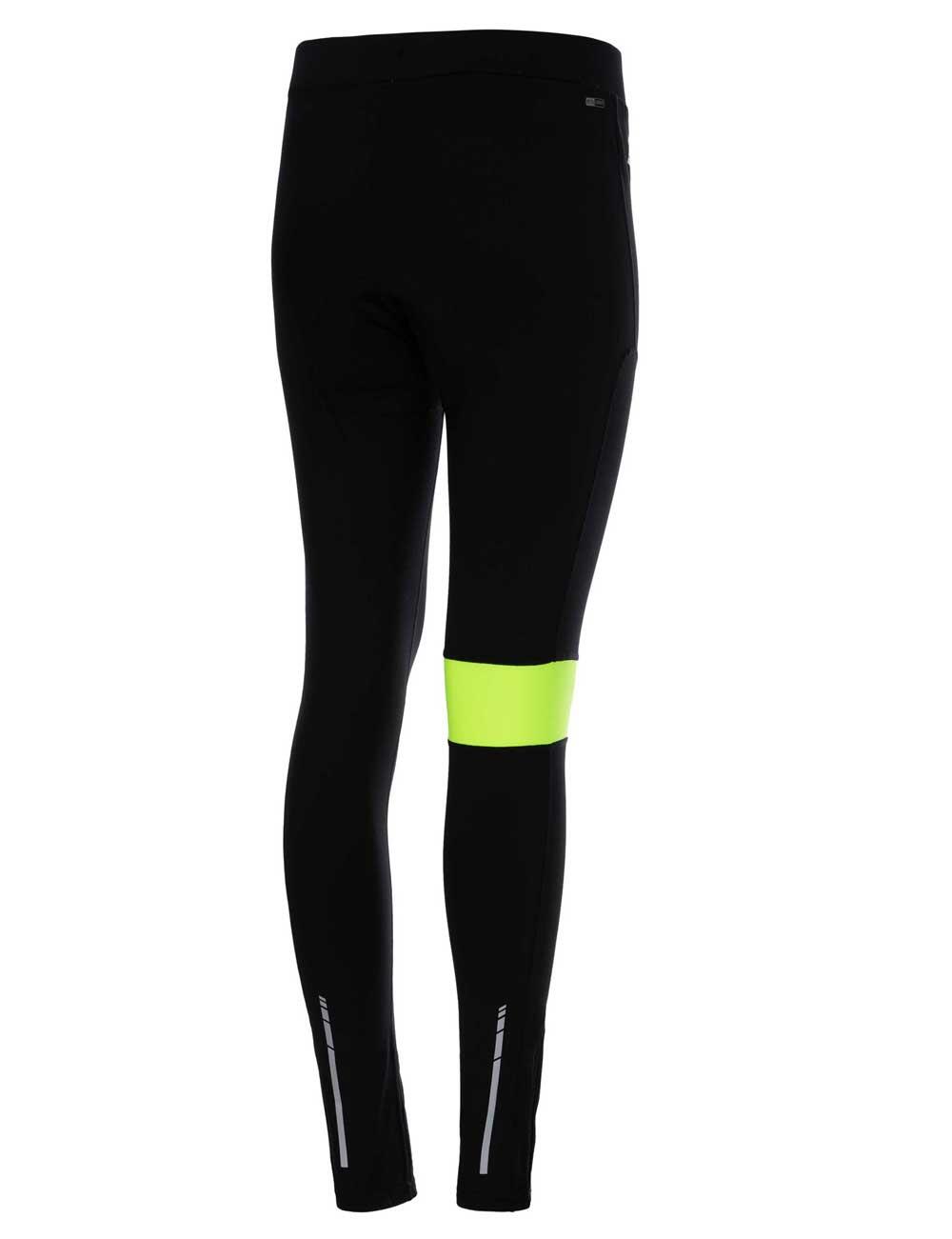 Damen Thermal Fahrradhose Lang Schwarz-Neon 4/4