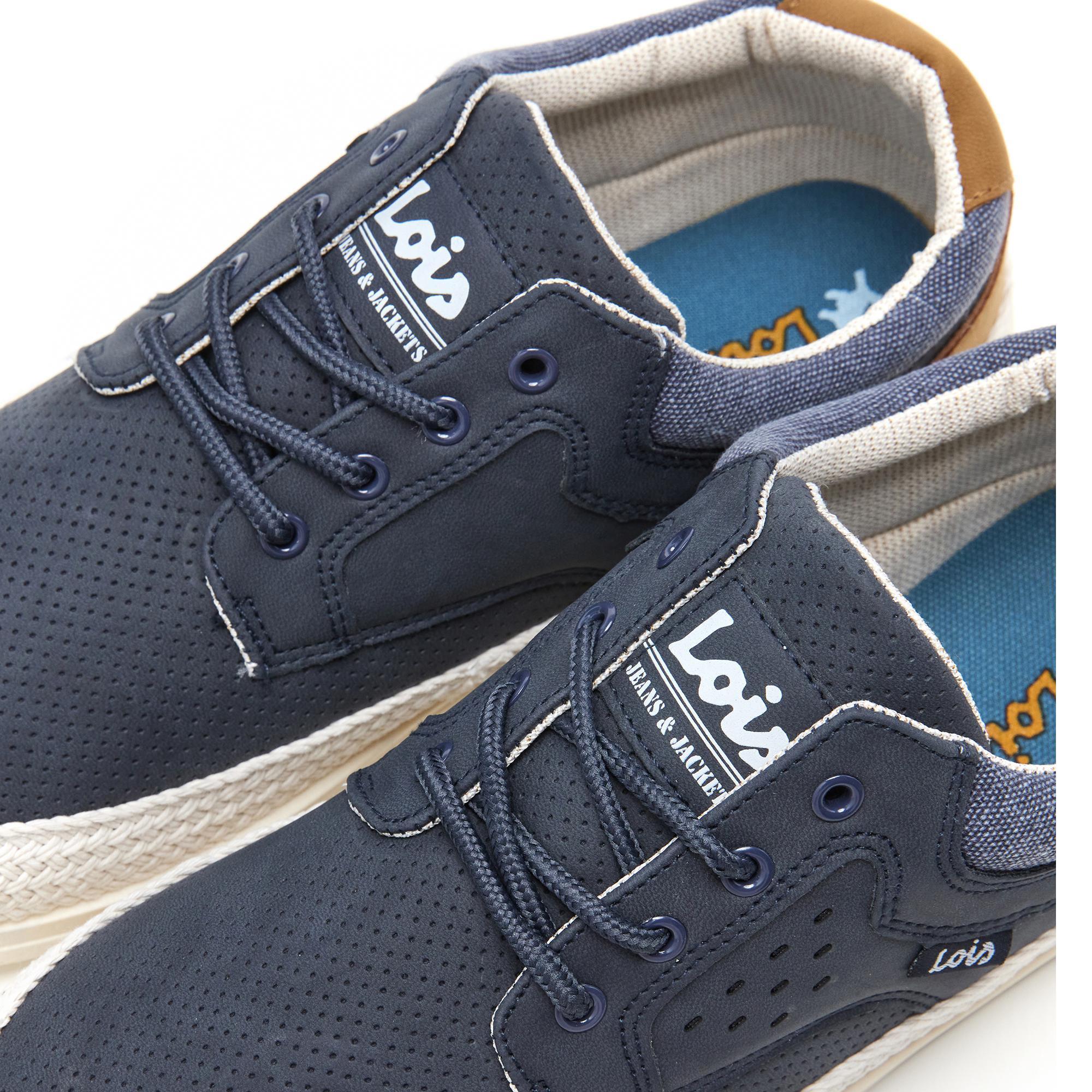 Zapatillas Caminar Hombre Lois 61382 Azul Marino con Cordones 5/5