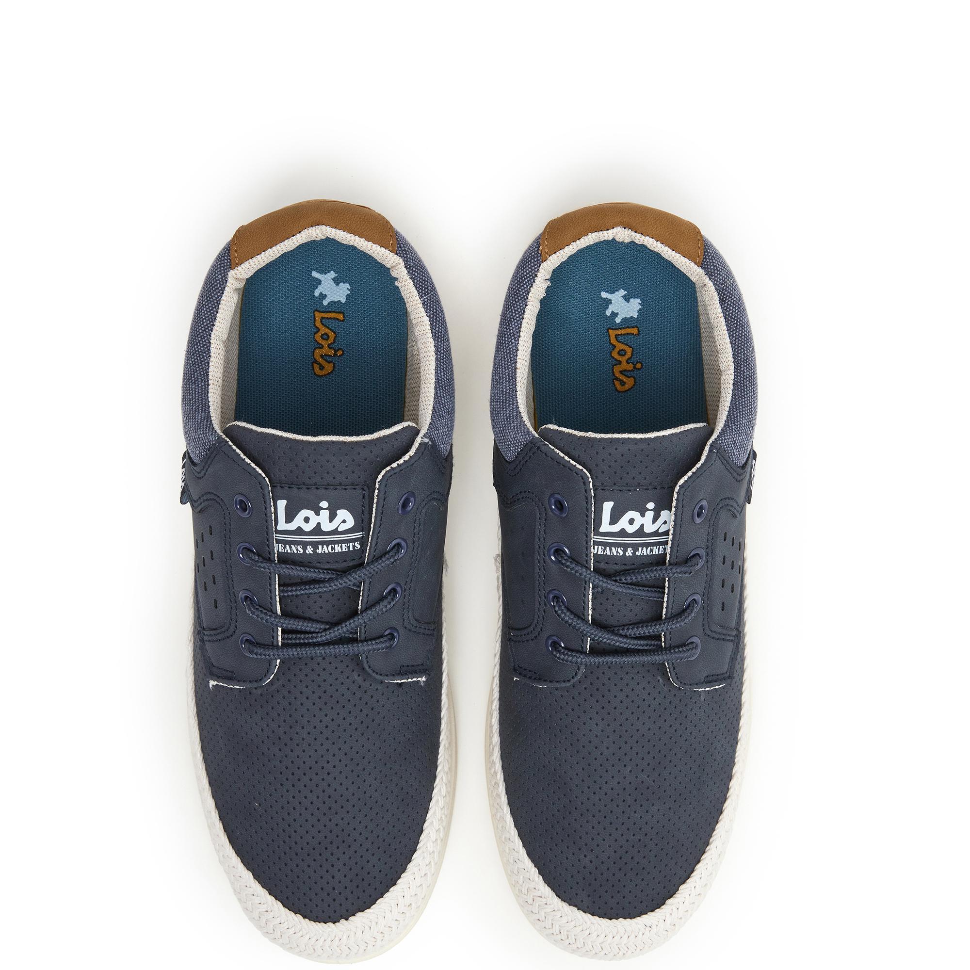 Zapatillas Caminar Hombre Lois 61382 Azul Marino con Cordones 4/5