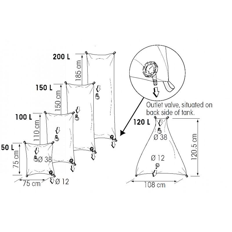 Flexibele Watertank Lt.150 2/2