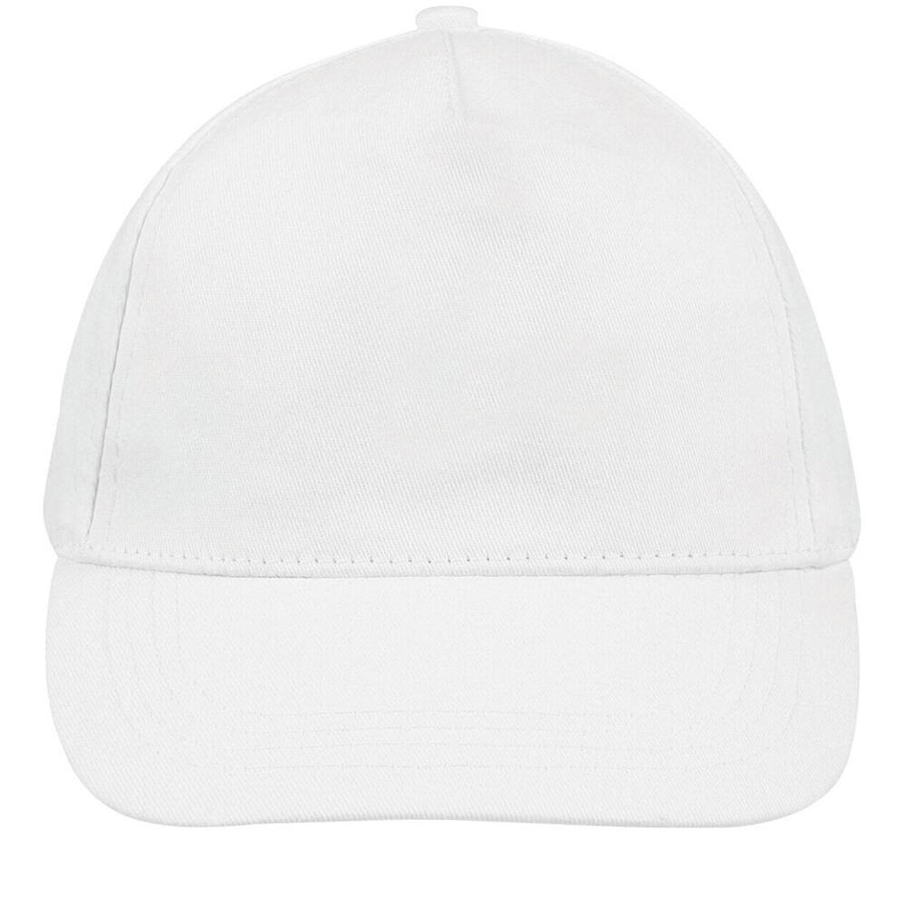 Unisex Buzz 5 Panel Baseball Cap (White) 4/5