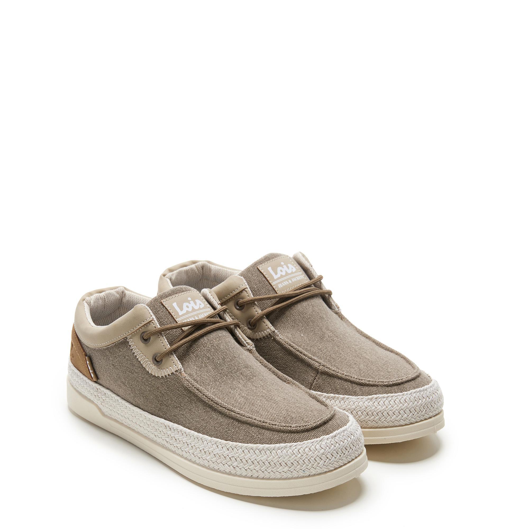Zapatillas Caminar Hombre Lois 61385 Beige con Cordones 2/5