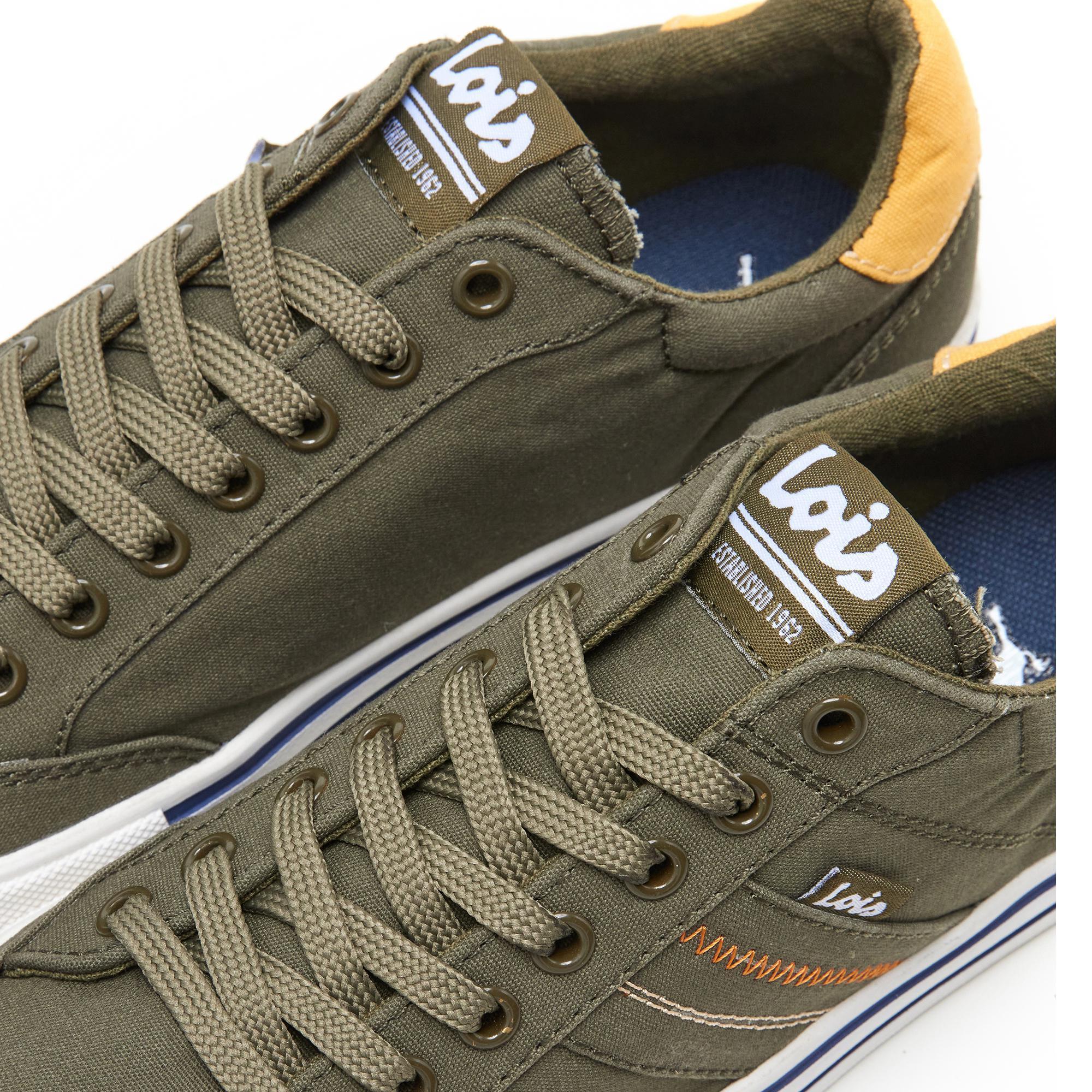 Zapatillas Caminar Hombre Lois 61375 Caqui con Cordones 5/5