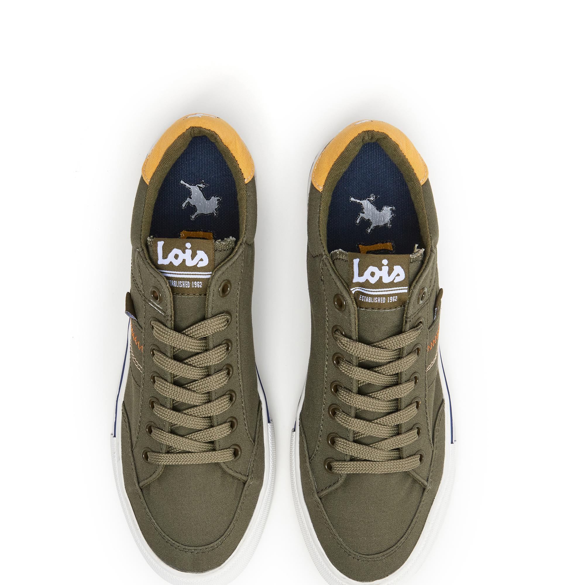 Zapatillas Caminar Hombre Lois 61375 Caqui con Cordones 4/5
