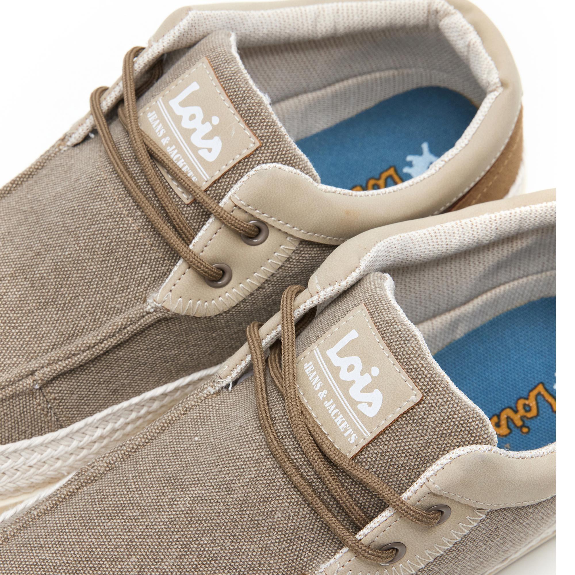 Zapatillas Caminar Hombre Lois 61385 Beige con Cordones 5/5