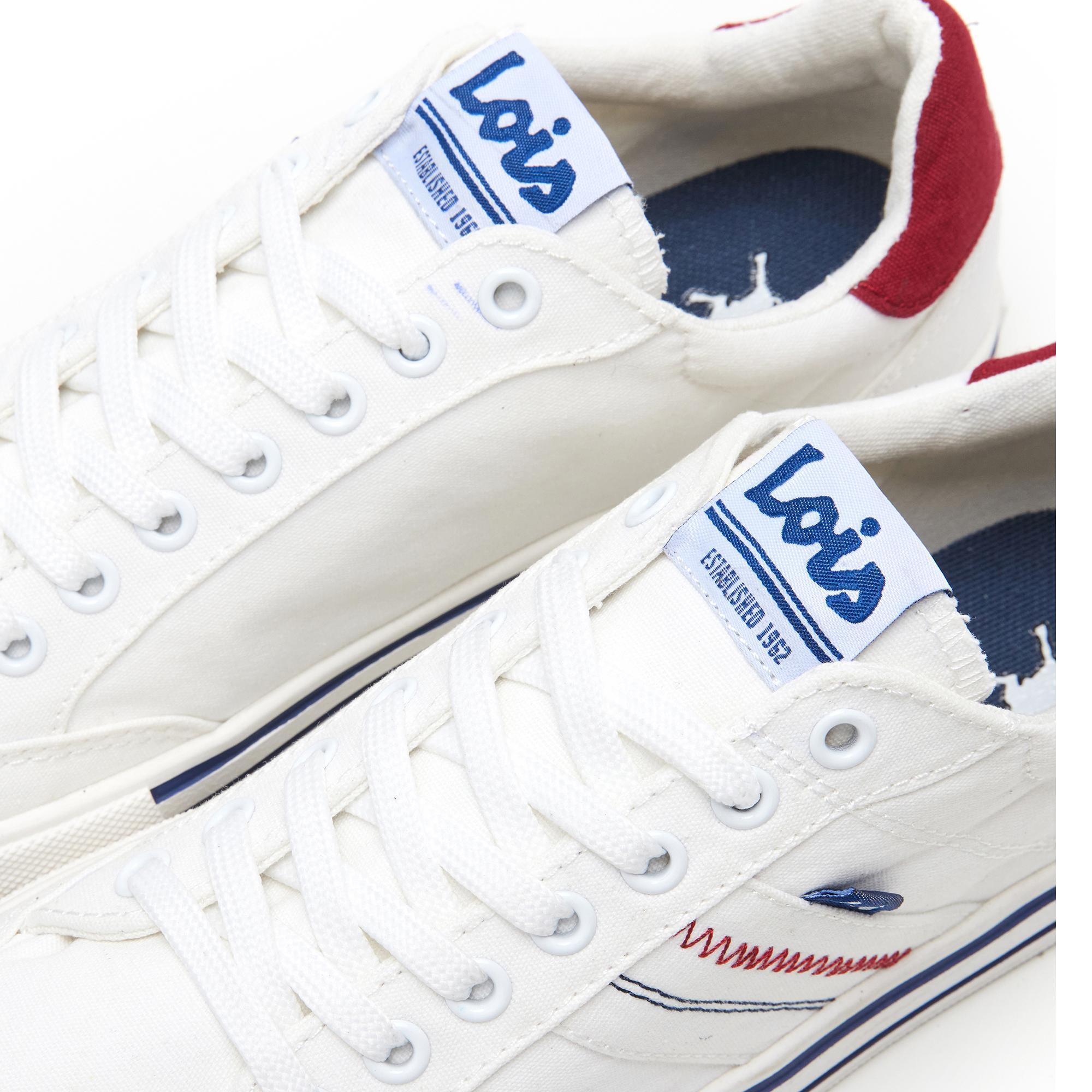 Zapatillas Caminar Hombre Lois 61375 Blancas con Cordones 5/5