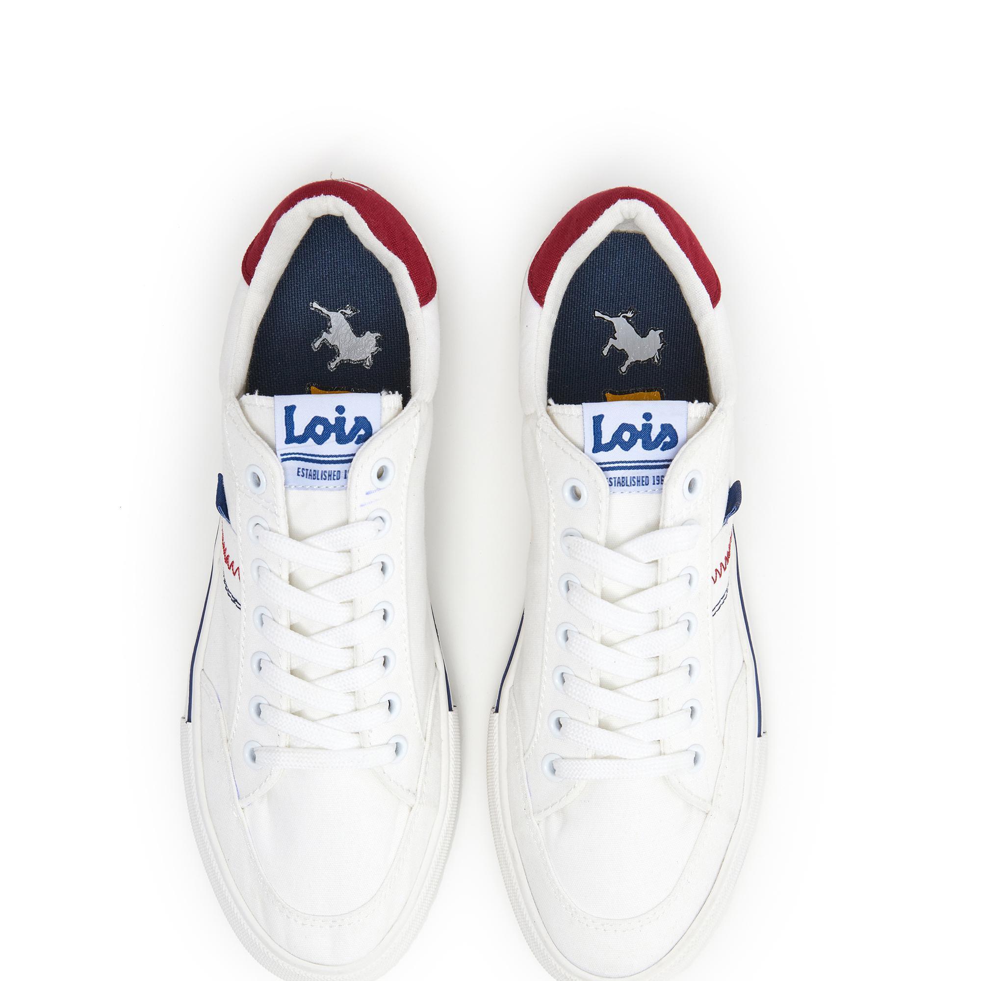 Zapatillas Caminar Hombre Lois 61375 Blancas con Cordones 4/5