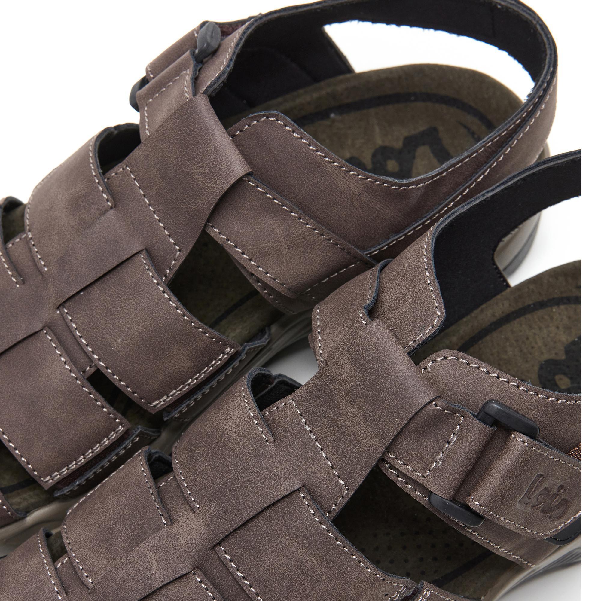 Sandalias Cerradas Hombre Lois 86118 Marrones Cierre Adherente 5/5