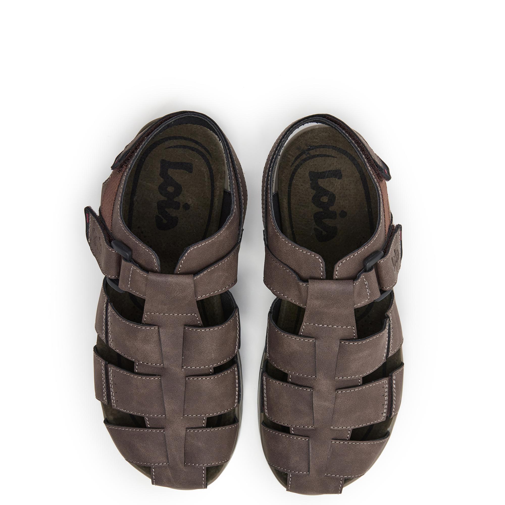 Sandalias Cerradas Hombre Lois 86118 Marrones Cierre Adherente 4/5
