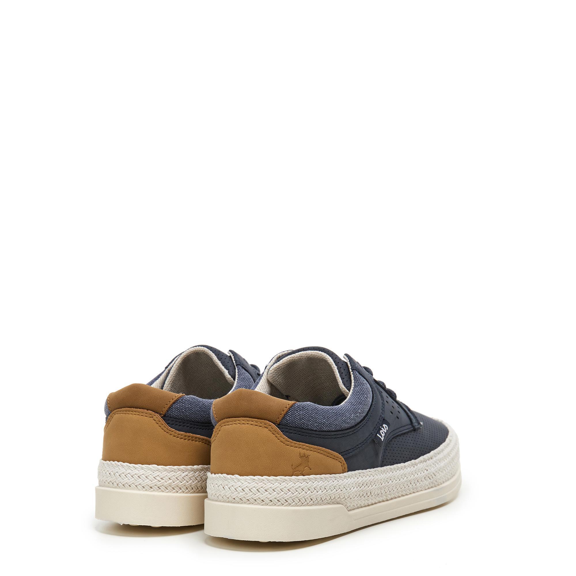 Zapatillas Caminar Hombre Lois 61382 Azul Marino con Cordones 3/5