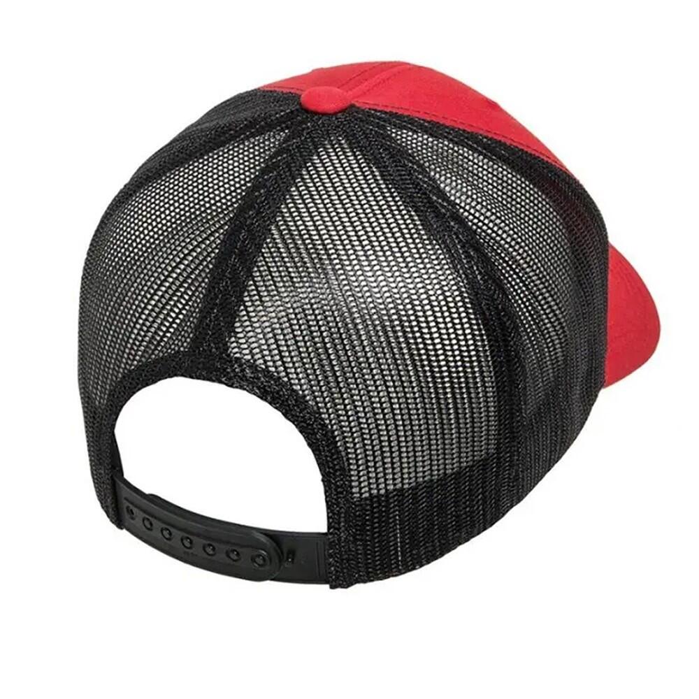 Cappellino Da Camionista Due Toni Adulto Unisex Flexfit Retro Rosso Nero 2/2