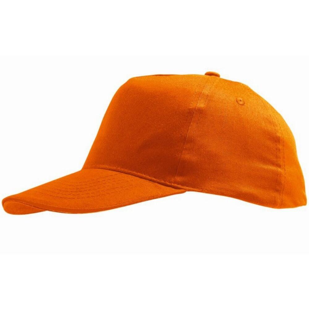 Unisex Sunny 5 Panel Baseball Cap (Orange) 3/5