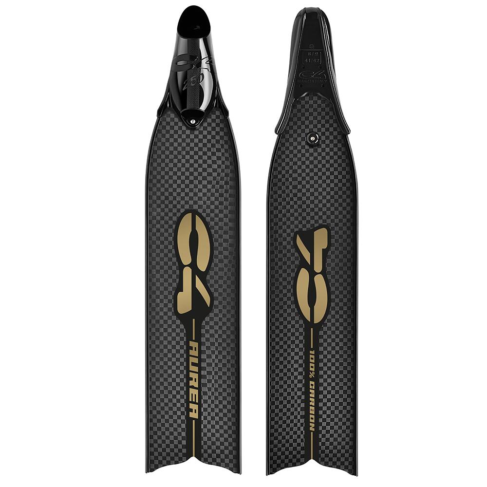 C4 CARBON Pinne lunghe da Apnea MB001 durezza 20 con pala in fibra di carbonio