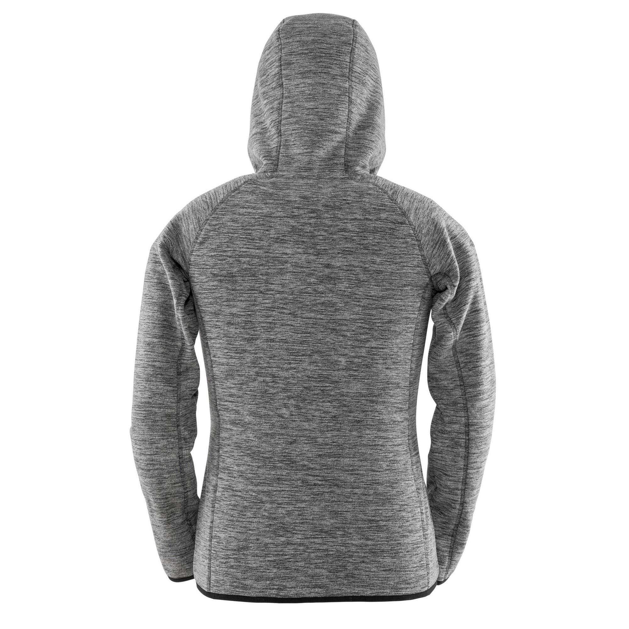 Womens/Ladies Microfleece Fitness Full Zip Hoodie (Grey) 2/3