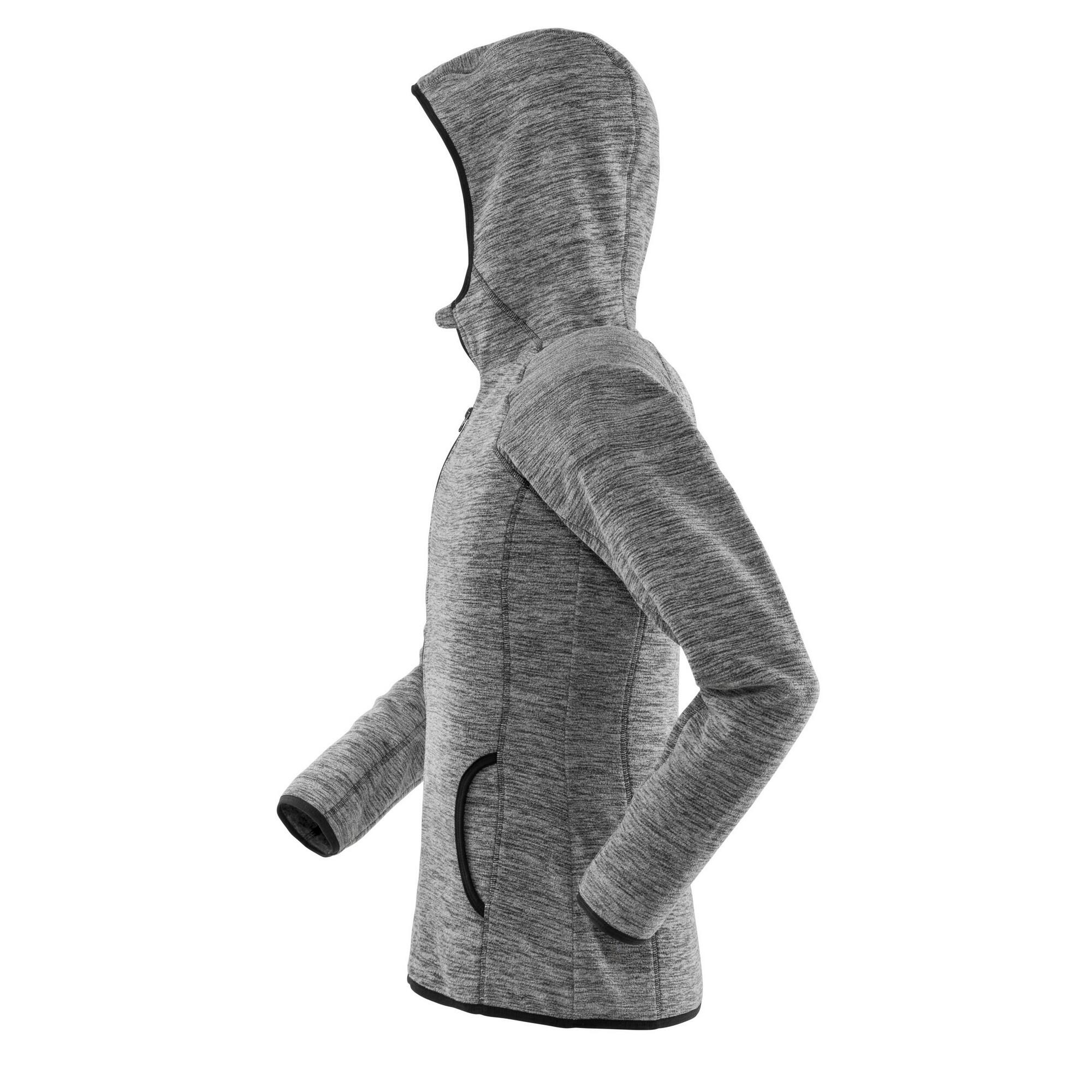 Womens/Ladies Microfleece Fitness Full Zip Hoodie (Grey) 3/3