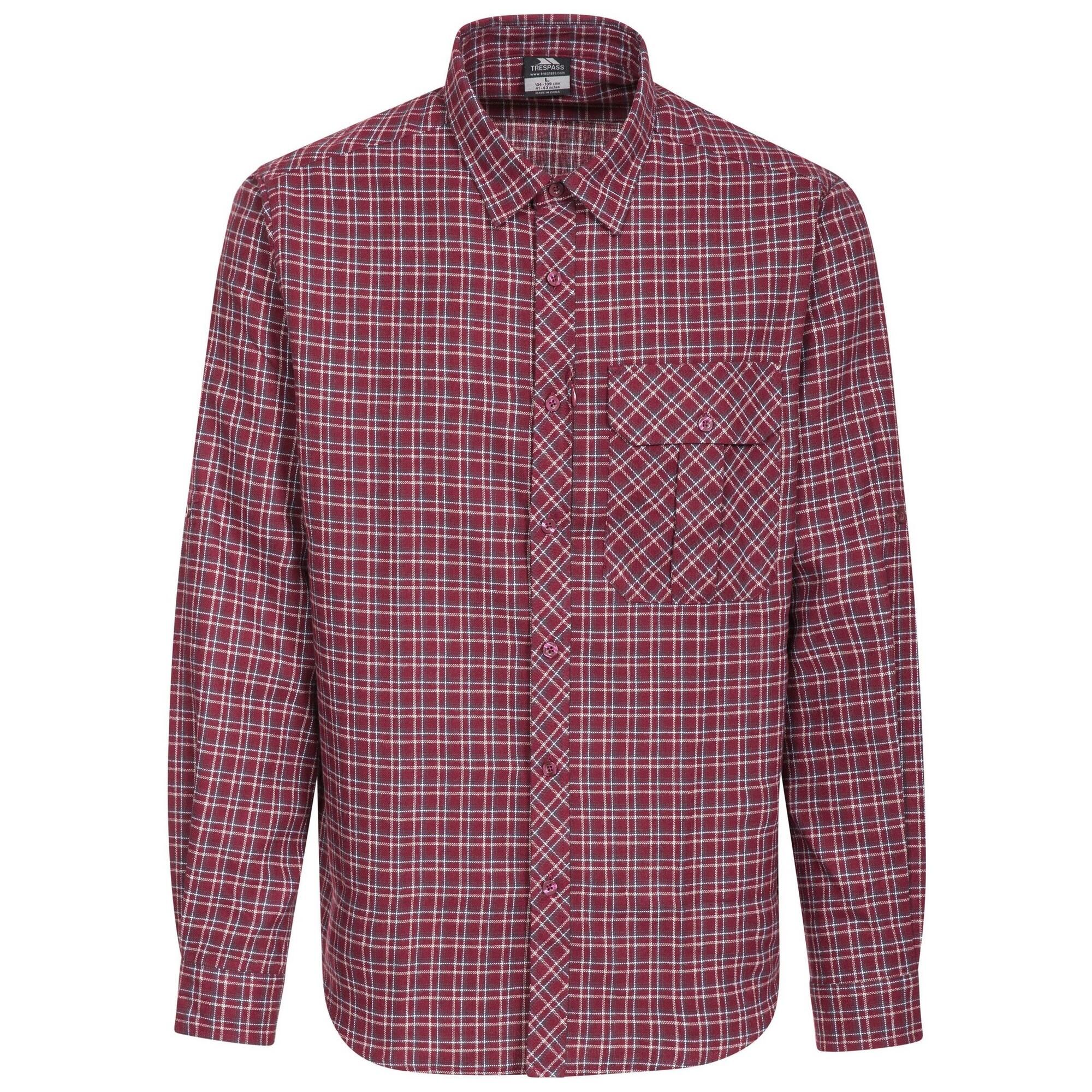 TRESPASS Mens Snyper Check Shirt (Red Check)
