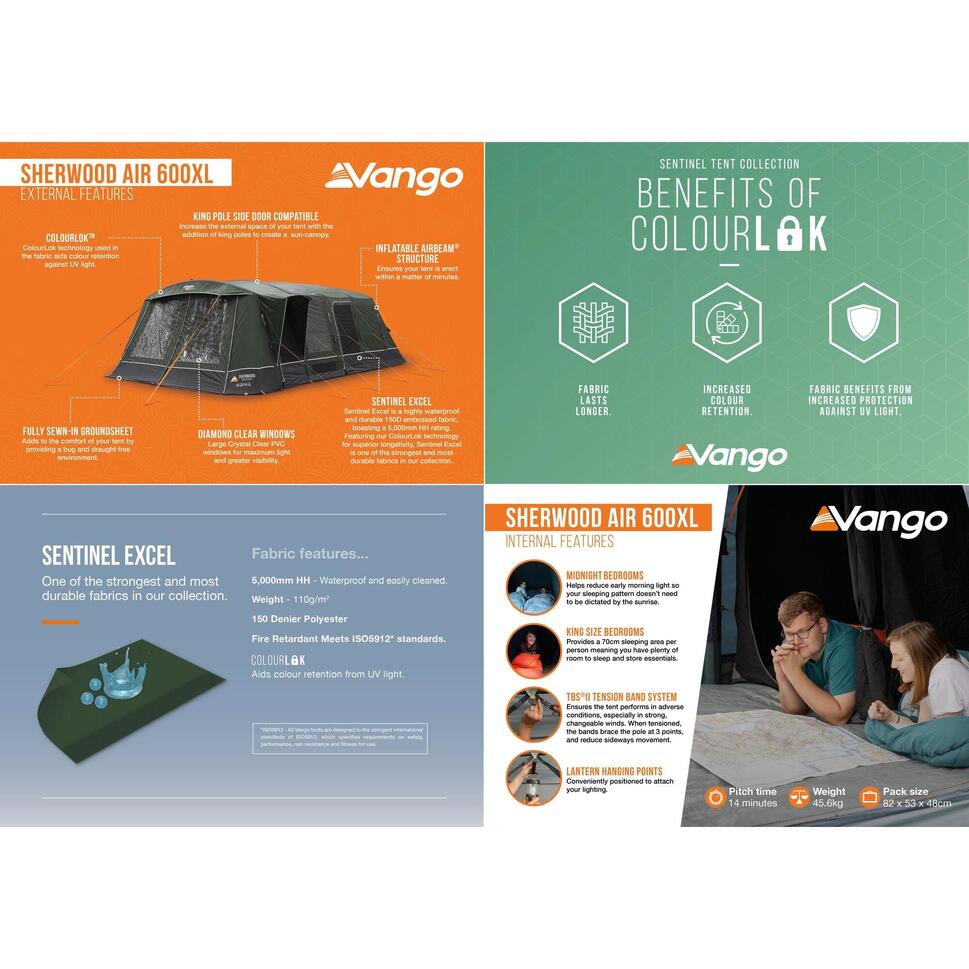 Namiot kempingowy 6 osobowy Vango Sherwood Air 600XL Package