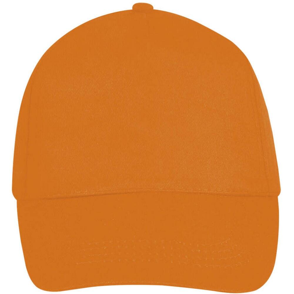 Unisex Buzz 5 Panel Baseball Cap (Orange) 4/5